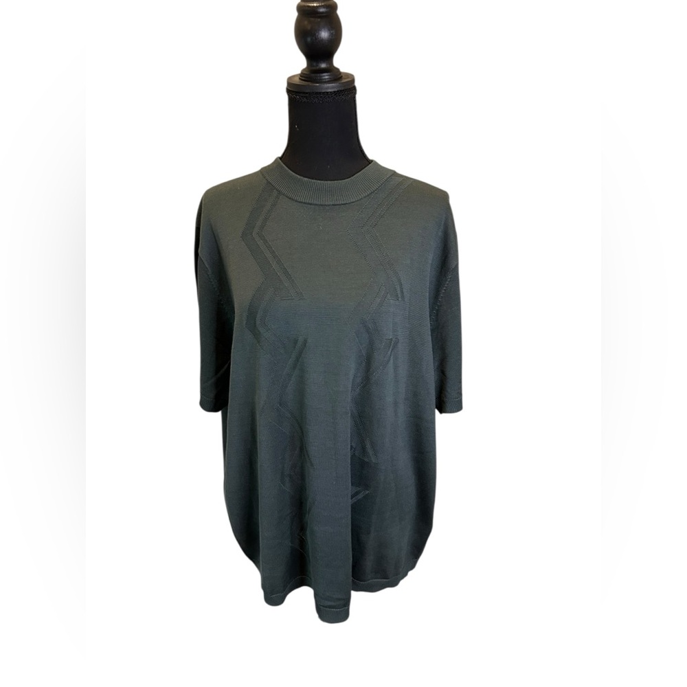 Murano men's XL 100% silk short sleeve top emerald green